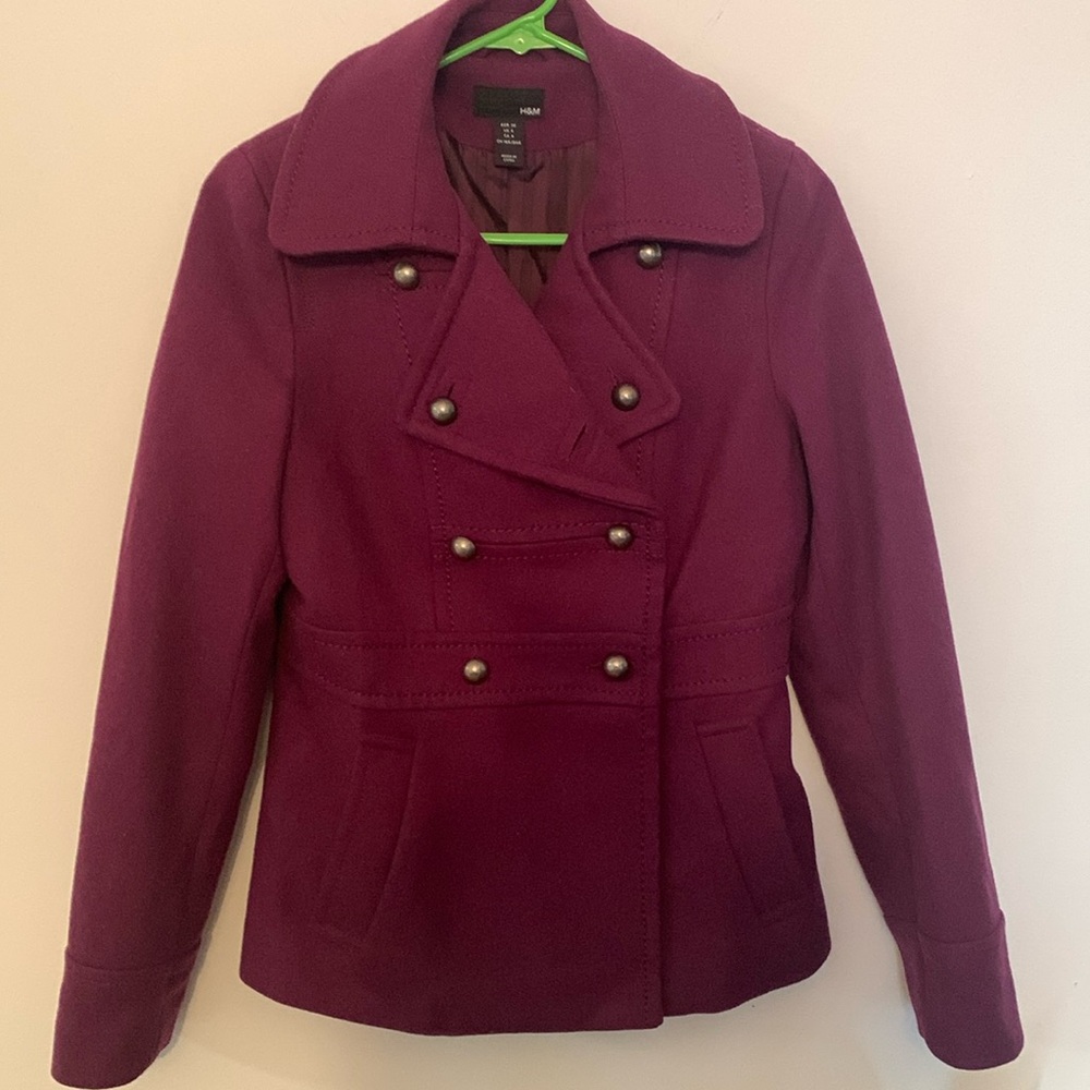 H&M Purple Pea Coat